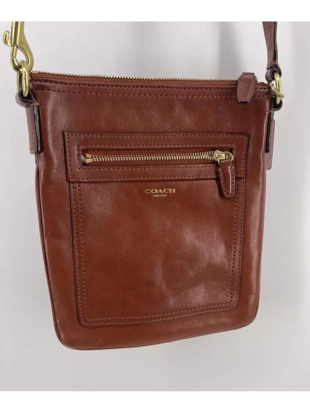 Coach Legacy Cognac Leather Crossbody‎ Bag Purse Brass Hardware Women’s